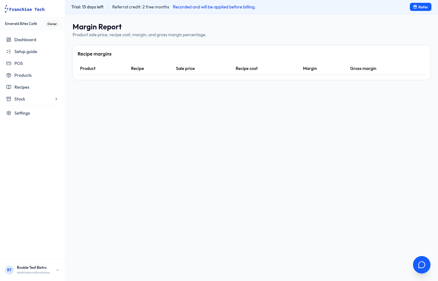 Read the margin summary